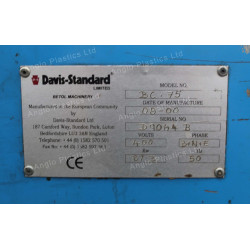 SOLD - Davis Standard 75mm Extruder